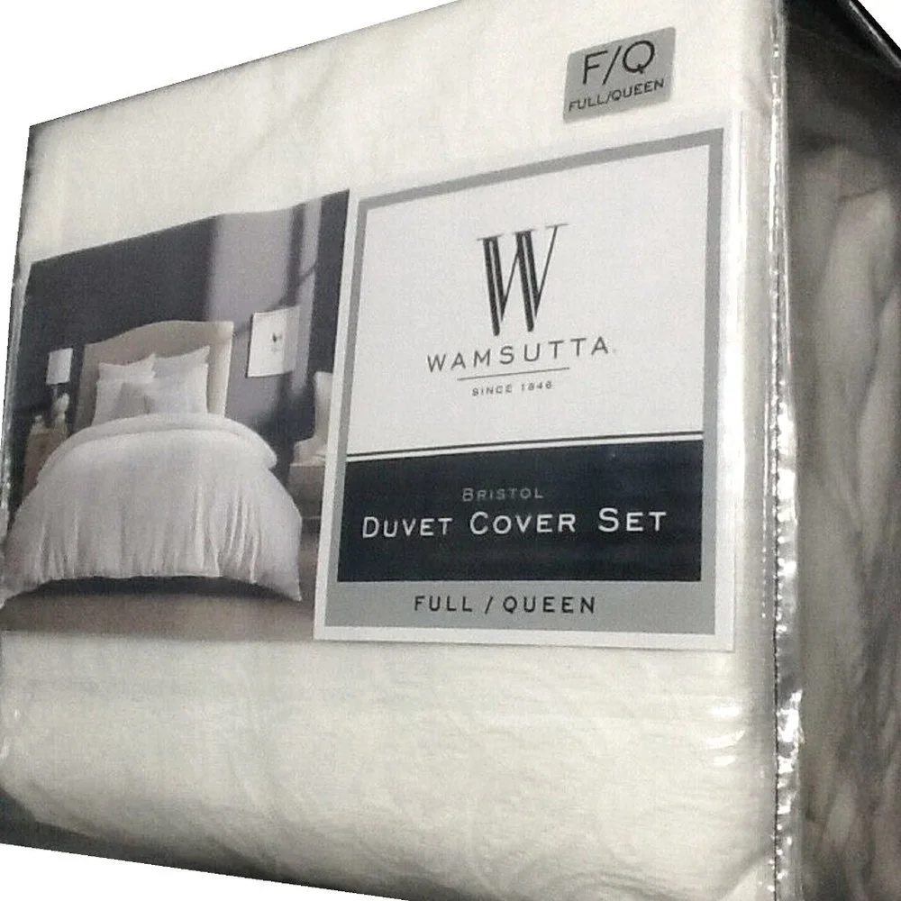new IVORY-color Wamsutta Bristol 100% Cotton FULL / QUEEN Duvet Cover Set